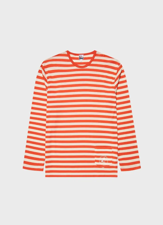 SUNSPEL Tshirts X Nigel Cabourn Long Sleeve Tshirt Orangestone White 8211 Men