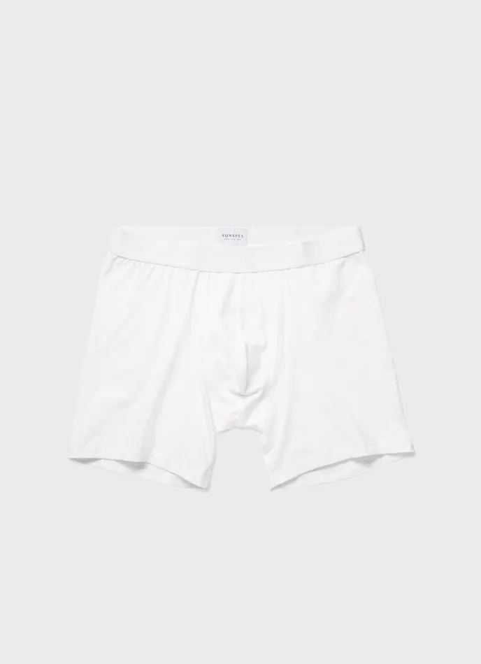 SUNSPEL Trunks and Shorts Long Cut Stretch Cotton Trunks White 8211 Men