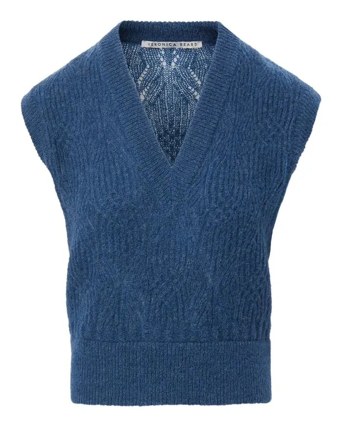 Sweaters Shop Veronica Beard Arida Knit Vest Blue