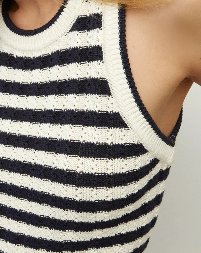 Sweaters Shop Veronica Beard Jerrel Knit Tank Navywhite