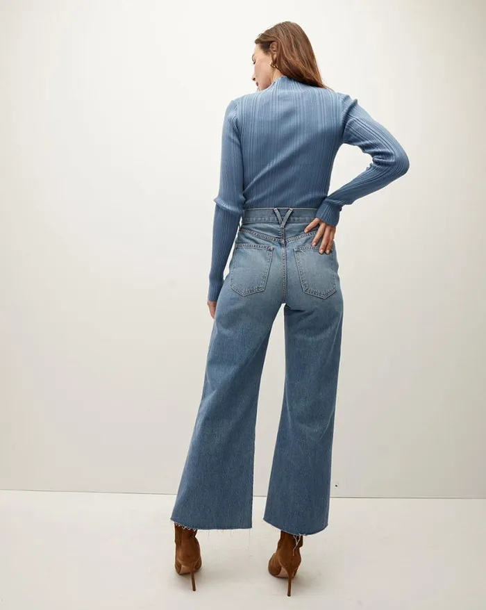 Sweaters Shop Veronica Beard Vinny Ribbed Pullover Oxford Blue