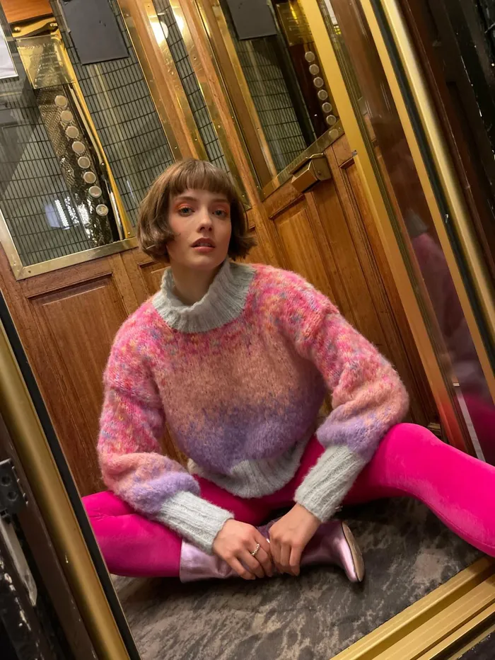 Sweaters Women Rose Carmine SWEATER HNECK DOUDOU TIE DYE PINK