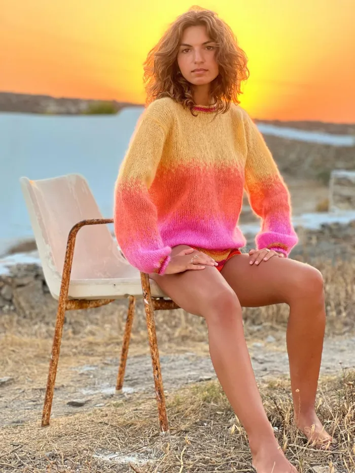 Sweaters Women Rose Carmine SWEATER TIEandDYE BARBAPAPA