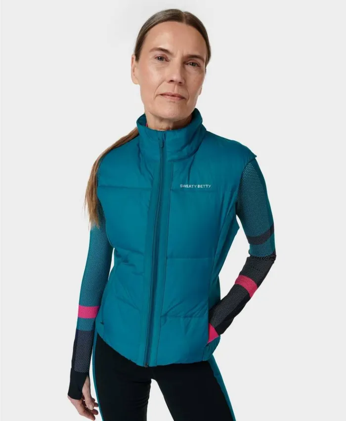Sweaty Betty Accelerate Elite Running Vest Reef Teal Blue Clothing
