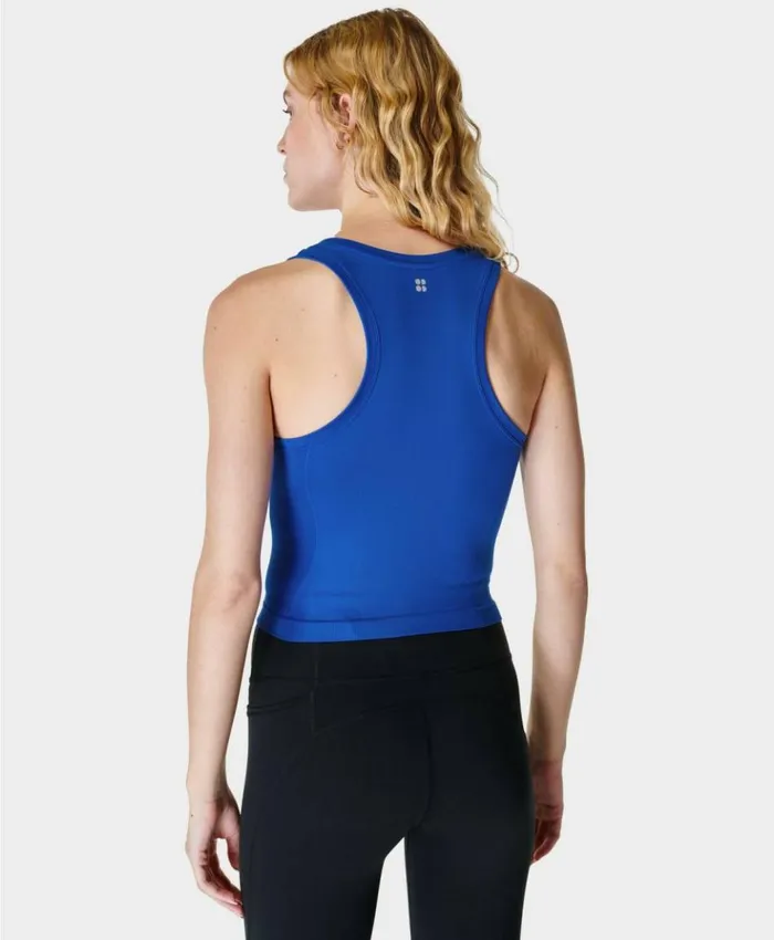 Sweaty Betty Athlete Crop Seamless Gym Tank Lightning Blue Clothing Tank Tops Sweaty Betty Athlete Crop Seamless Gym Tank Lightning Blue Clothing Tank Tops