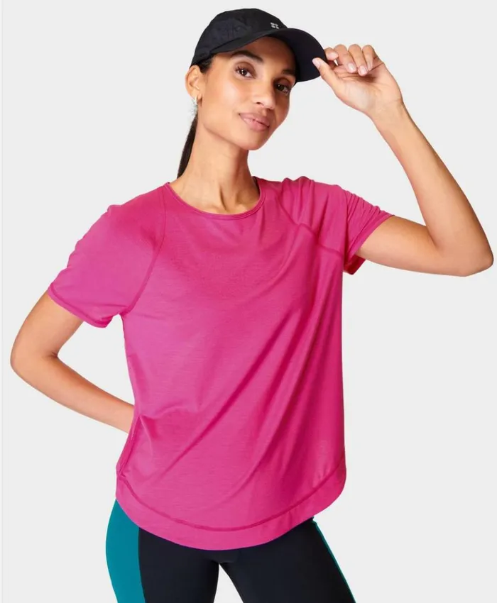 Sweaty Betty Breathe Easy Running Tee Beet Pink Clothing TShirts