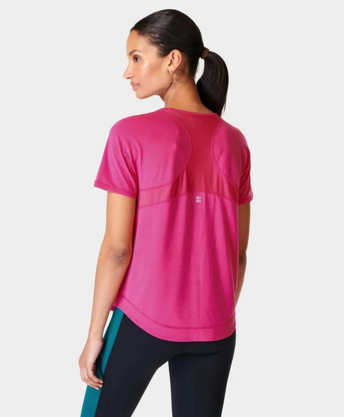 Sweaty Betty Breathe Easy Running Tee Beet Pink Clothing TShirts