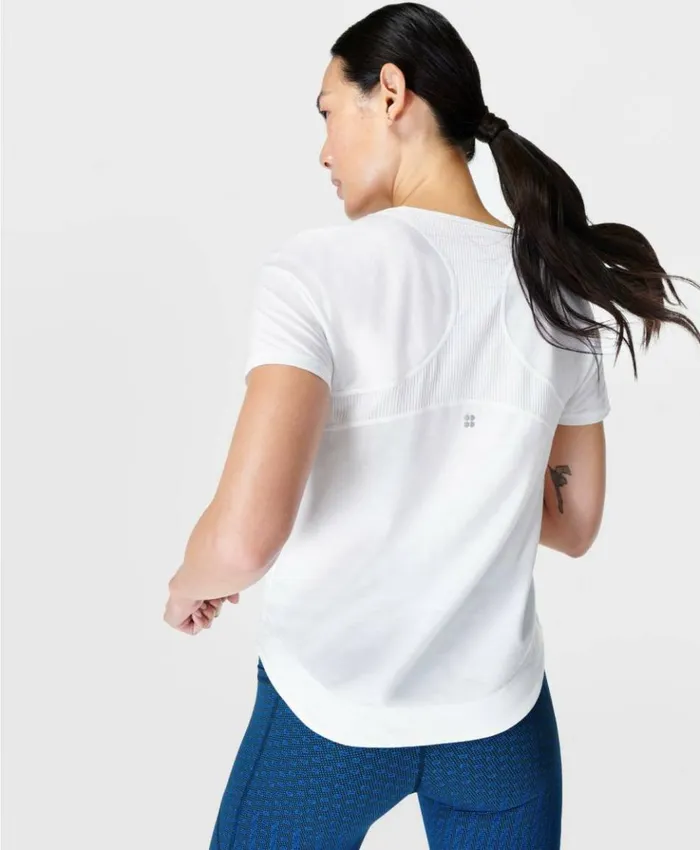 Sweaty Betty Breathe Easy Running Tee White Clothing TShirts