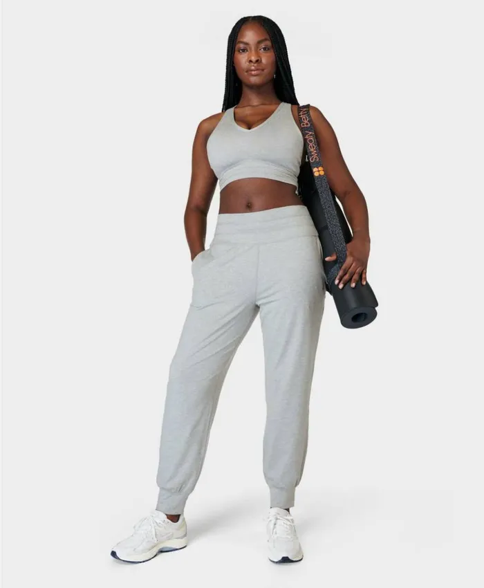 Sweaty Betty Gaia Yoga Pants Light Grey Marl Clothing Pants