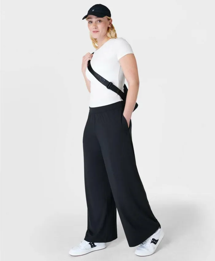 Sweaty Betty Modal Wide Leg Pants Black Clothing Pants