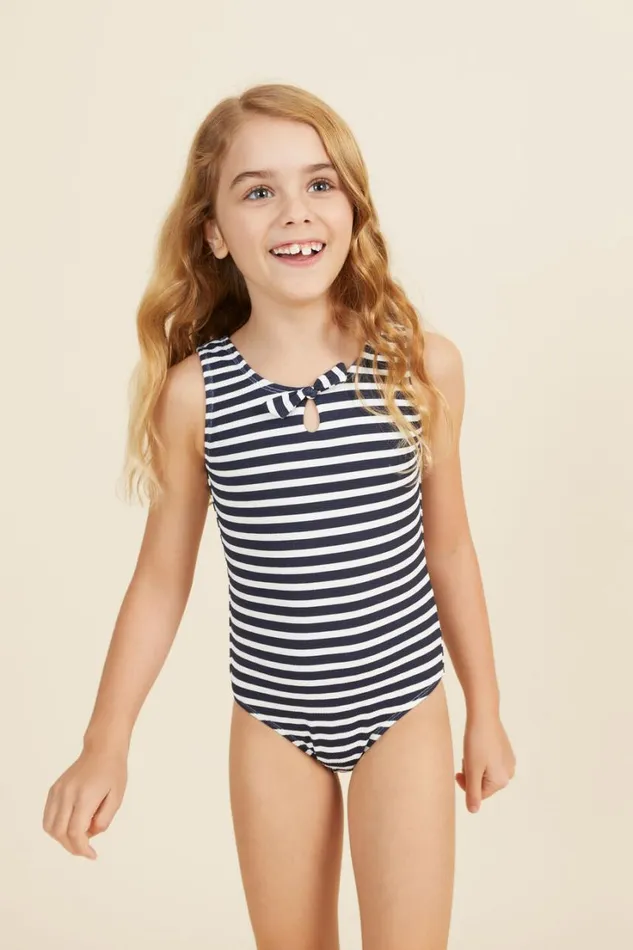 Swimwear Girl Seed Heritage Stripe Bather Midnight Stripe