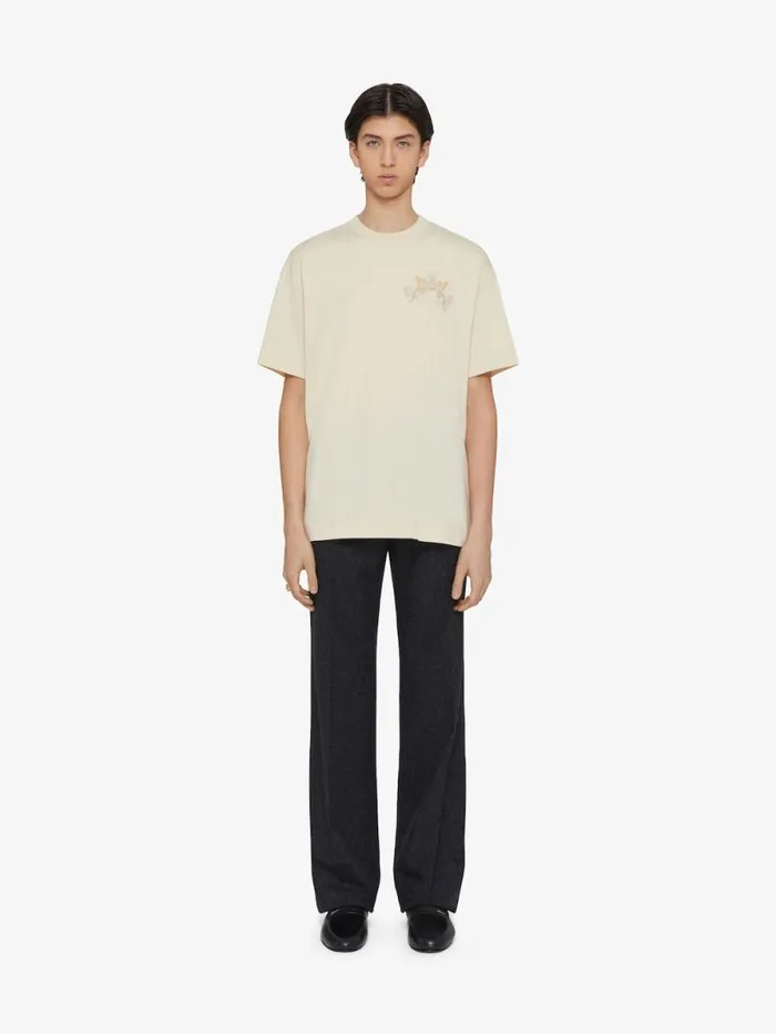 TShirt In Cotton With Baroque Embroidery Clay Men Givenchy TShirts