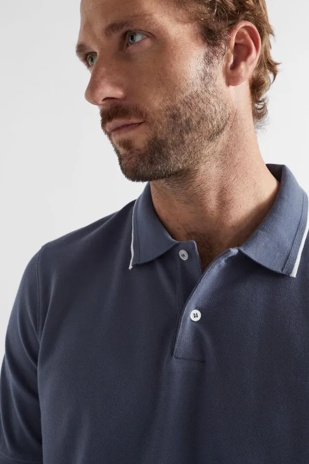 TShirts and Sweaters Man Seed Heritage Core Polo Steel Blue