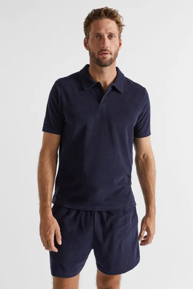 TShirts and Sweaters Man Seed Heritage Terry Polo Midnight Blue