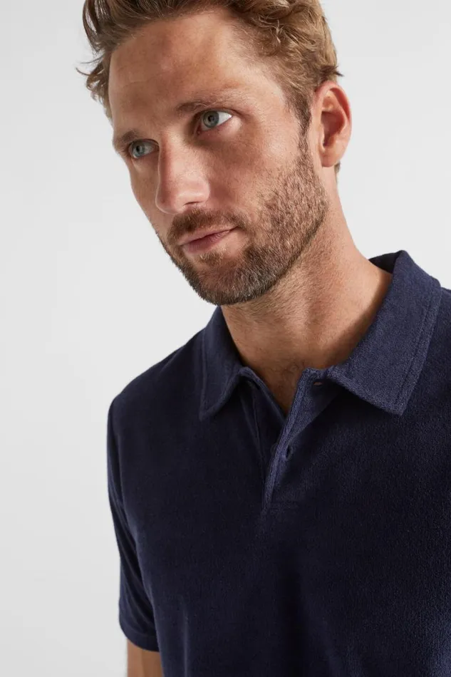 TShirts and Sweaters Man Seed Heritage Terry Polo Midnight Blue
