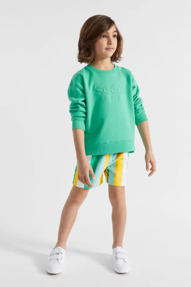 TShirts and Tops Boy Seed Heritage Core Logo Sweat Jade Green