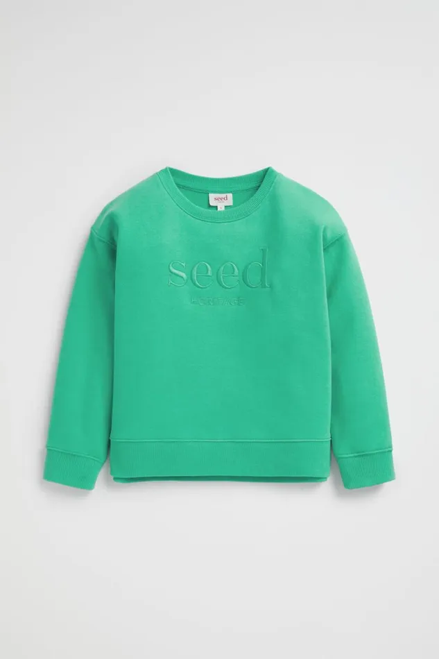 TShirts and Tops Boy Seed Heritage Core Logo Sweat Jade Green