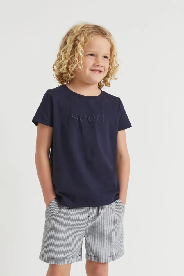 TShirts and Tops Boy Seed Heritage Core Logo Tee Midnight Blue