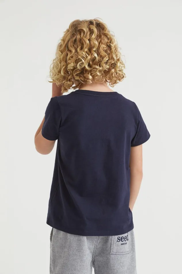 TShirts and Tops Boy Seed Heritage Core Logo Tee Midnight Blue