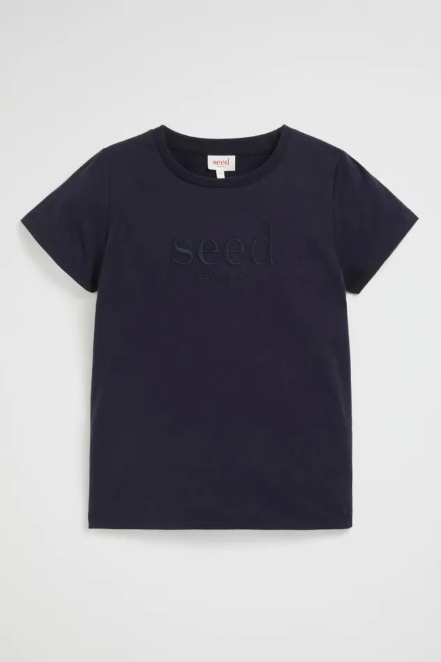 TShirts and Tops Boy Seed Heritage Core Logo Tee Midnight Blue