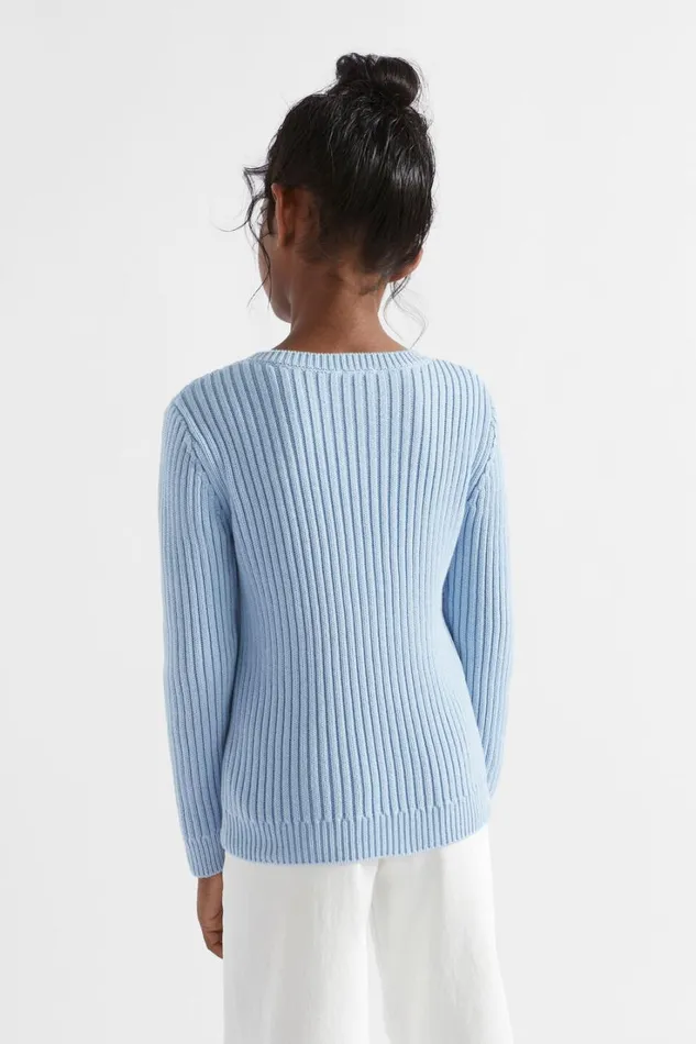 TShirts and Tops Girl Seed Heritage Rib Knit Sweater Pale Blue