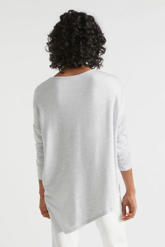 TShirts and Tops Woman Seed Heritage Core Asymmetrical Top Light Grey Marle