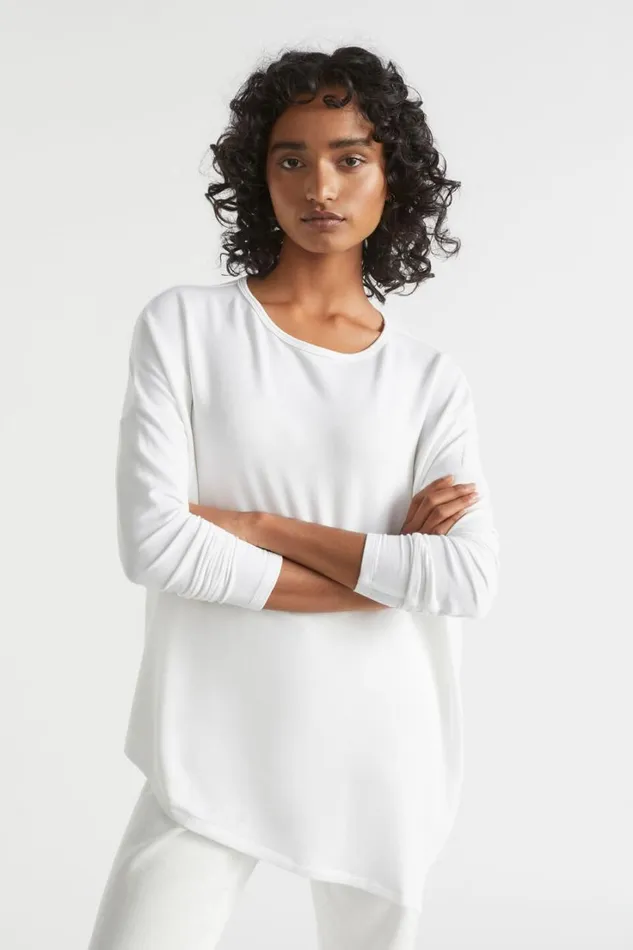 TShirts and Tops Woman Seed Heritage Core Asymmetrical Top Whisper White