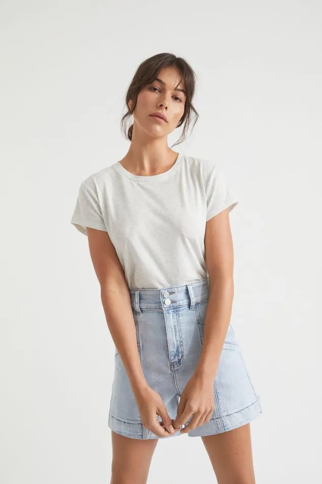 TShirts and Tops Woman Seed Heritage Core Neat Tee Light Grey Marle