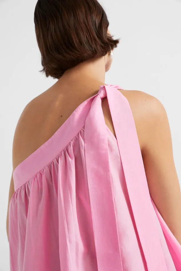 TShirts and Tops Woman Seed Heritage Voile Tie Shoulder Top Pink Gin