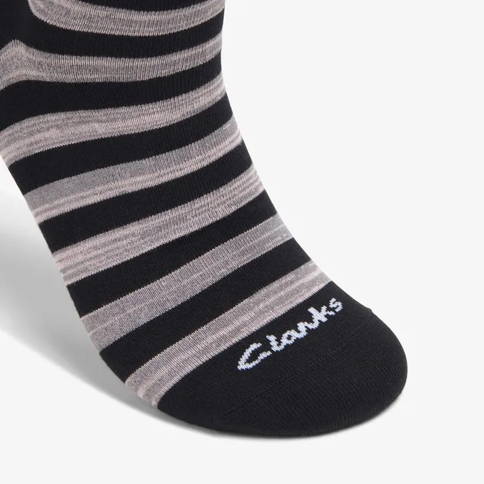 Thick Stripe Marled Crew Sock GreyBlack Men Clarks Accessories