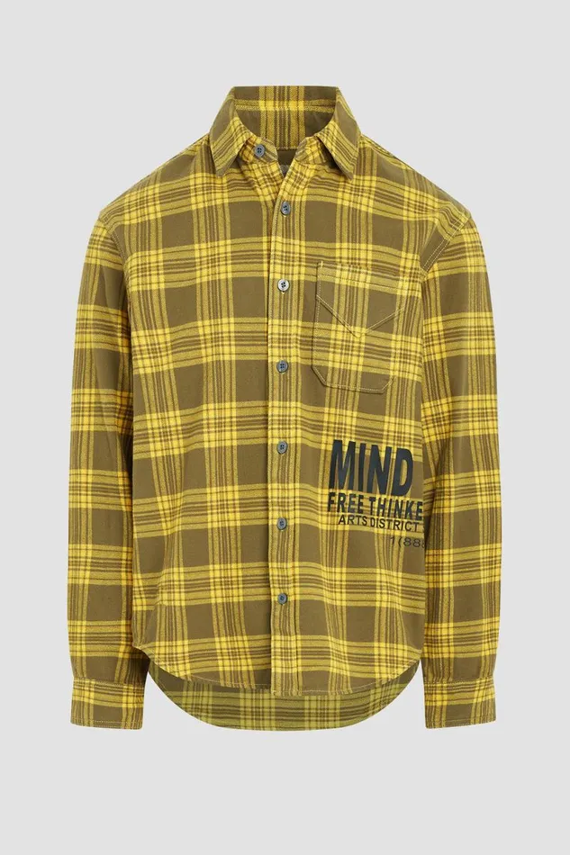 Tops and Sweaters Men Hudson Jeans Long Sleeve Button Up Shirt Lemon