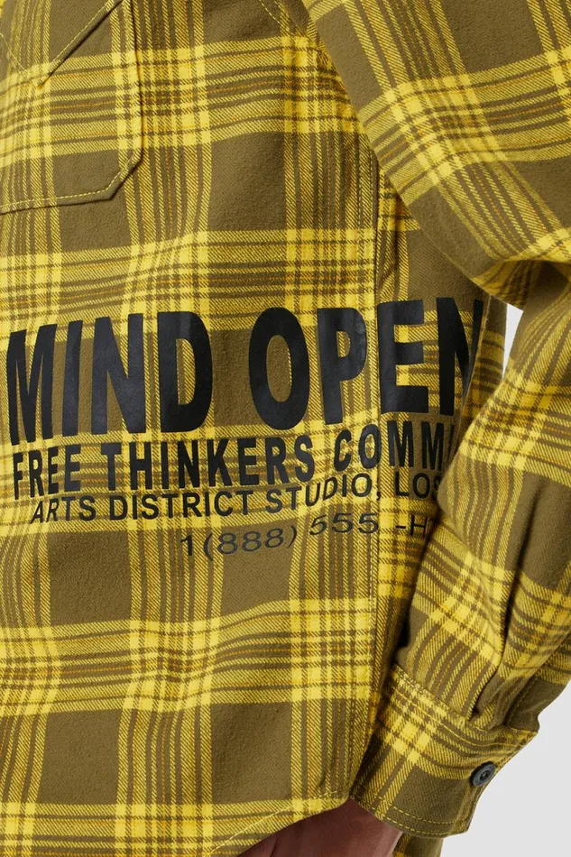 Tops and Sweaters Men Hudson Jeans Long Sleeve Button Up Shirt Lemon
