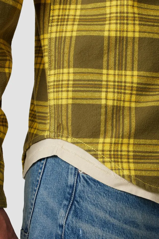 Tops and Sweaters Men Hudson Jeans Long Sleeve Button Up Shirt Lemon