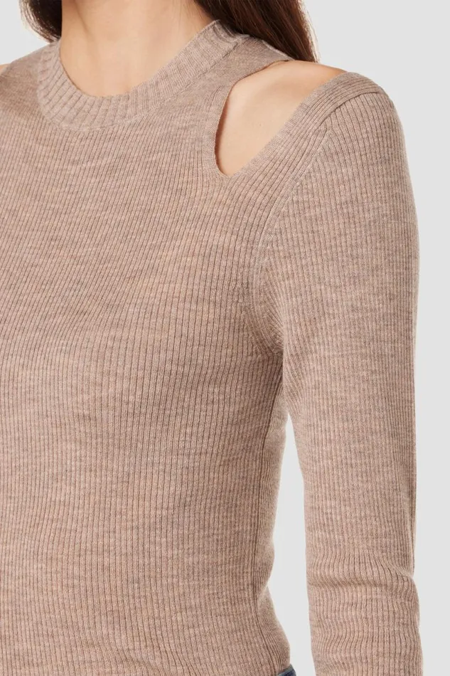 Tops and Sweaters Women Hudson Jeans Cut Out Long Sleeve Sweater Oatmeal Tops and Sweaters Women Hudson Jeans Cut Out Long Sleeve Sweater Oatmeal