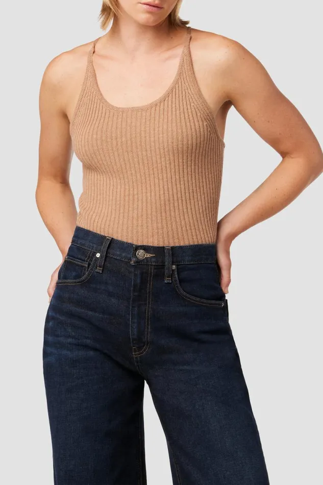 Tops and Sweaters Women Hudson Jeans Knot Back Sweater Tank Camel
