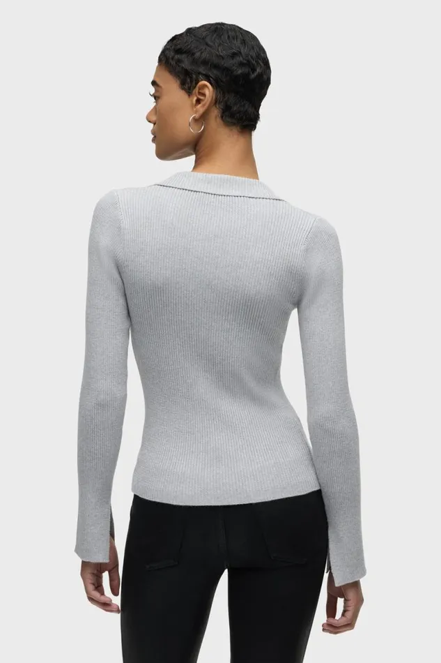 Tops and Sweaters Women Hudson Jeans Long Sleeve VNeck Popover Foxy Silver Tops and Sweaters Women Hudson Jeans Long Sleeve VNeck Popover Foxy Silver
