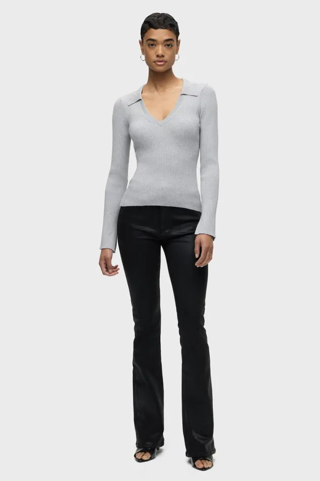 Tops and Sweaters Women Hudson Jeans Long Sleeve VNeck Popover Foxy Silver Tops and Sweaters Women Hudson Jeans Long Sleeve VNeck Popover Foxy Silver
