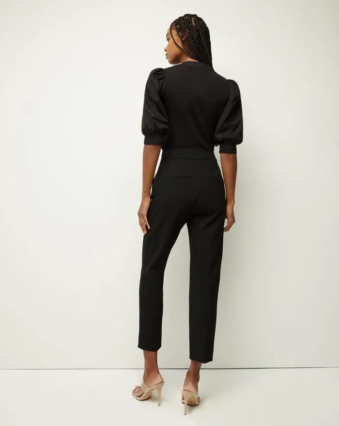 Tops and Tees Shop Veronica Beard Coralee PuffSleeve Tee Black