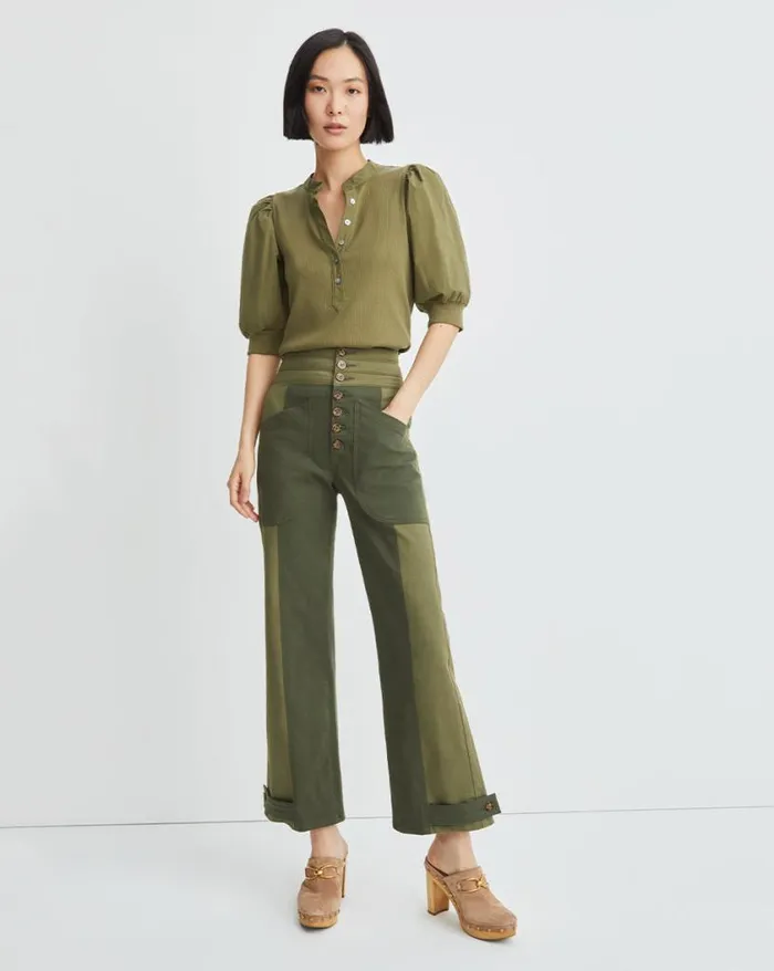 Tops and Tees Shop Veronica Beard Coralee PuffSleeve Tee Black