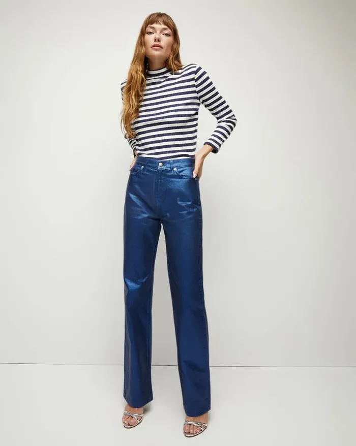 Tops and Tees Shop Veronica Beard Pierre Striped Tee Offwhitemarine