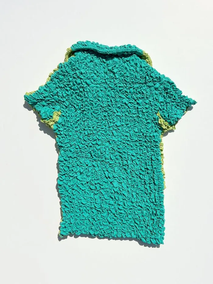 Tops Shop Lisa Says Gah Split Popcorn Polo