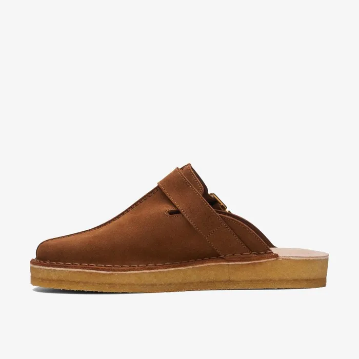 Trek Mule Caramel Suede Women Clarks Clogs and Mules