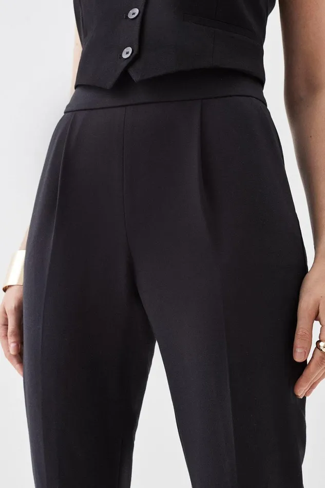 Trousers Women Karen Millen Compact Stretch High Waist Tailored Trousers Black