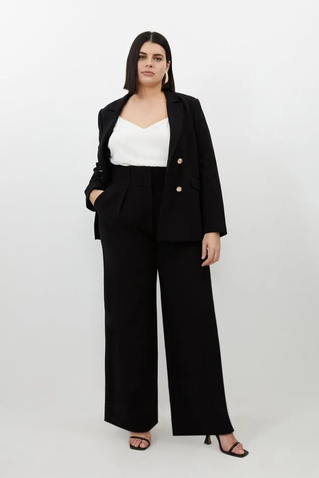 Trousers Women Karen Millen Plus Size Compact Stretch Tailored High Waist Trousers Black Trousers Women Karen Millen Plus Size Compact Stretch Tailored High Waist Trousers Black