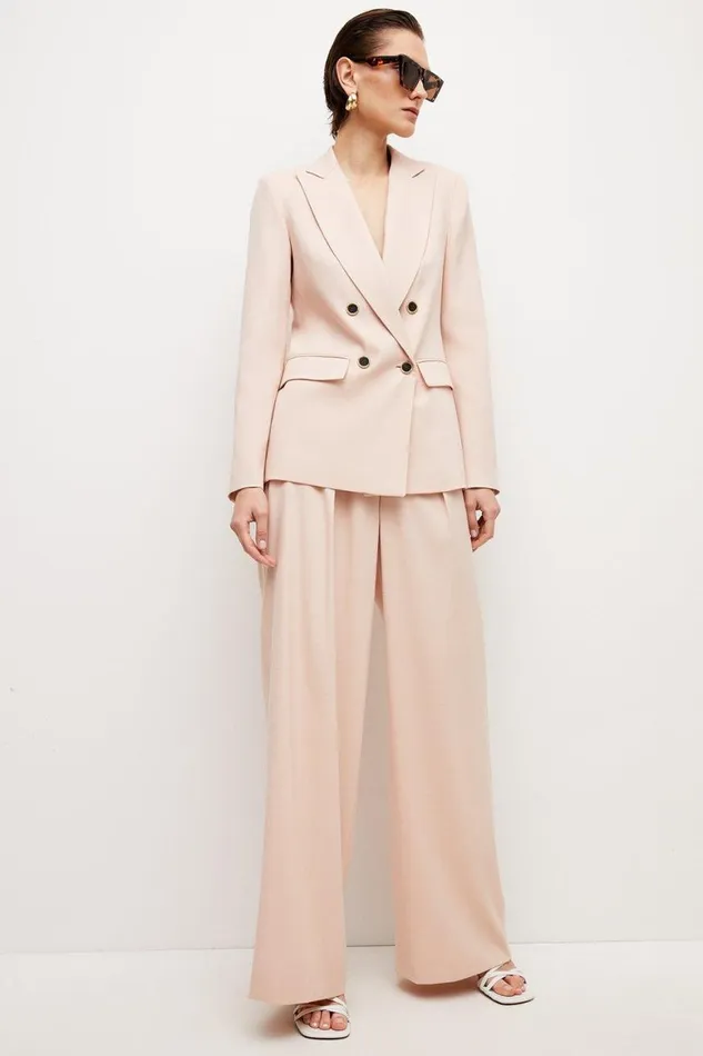Trousers Women Karen Millen Relaxed Tailored High Waist Wide Leg Trousers