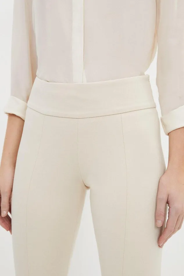Trousers Women Karen Millen Tailored Split Hem Leggings Beige