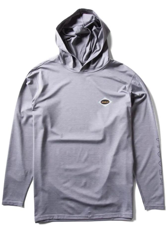 Twisted Eco Hooded Long Sleeve Sun Shirt Grey Heather Men Vissla Wetsuits