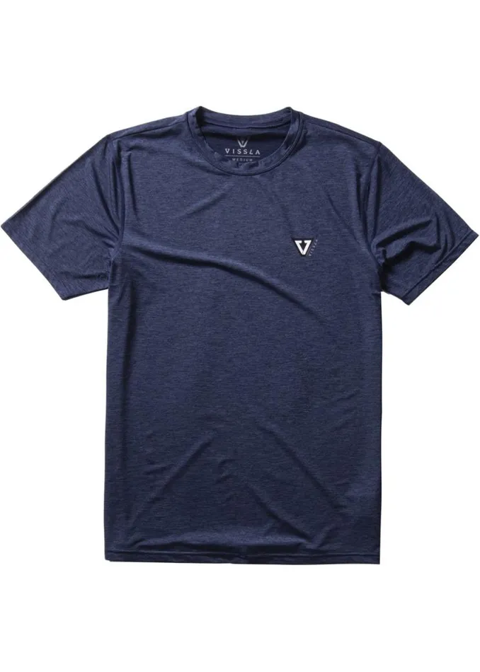 Twisted Eco Short Sleeve Sun Shirt Dark Navy Heather Men Vissla Wetsuits