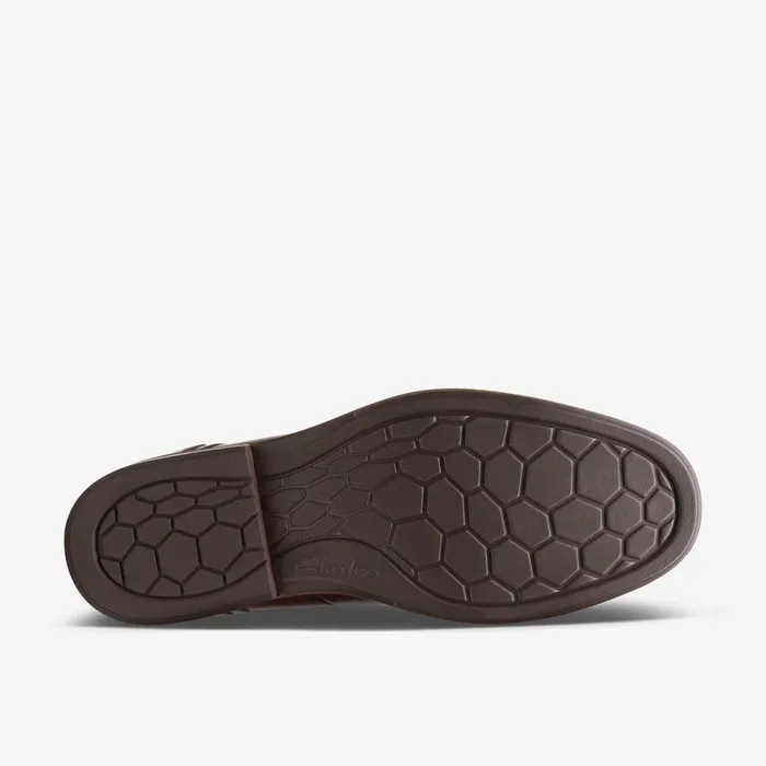 Un Hugh Step Brown Leather Men Clarks Dress Shoes