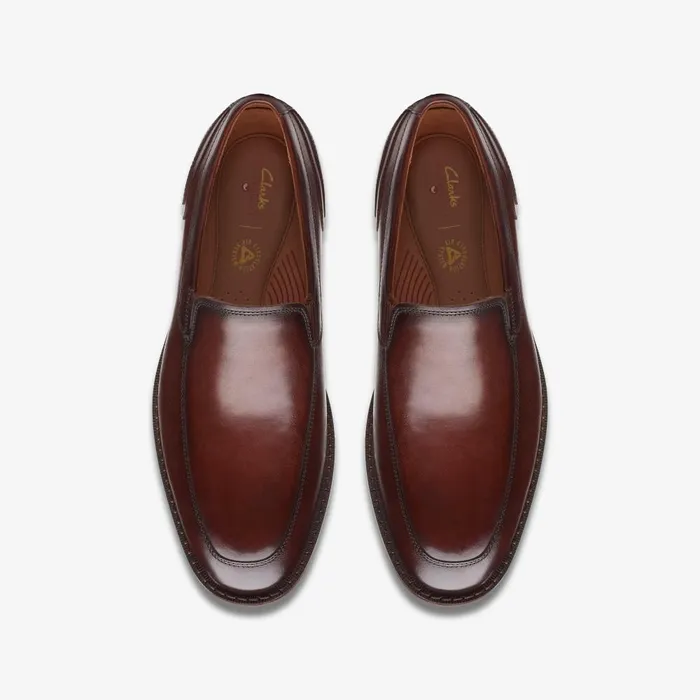 Un Hugh Step Brown Leather Men Clarks Dress Shoes